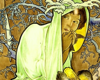 Laminated placemat Mucha For seasons Winter
