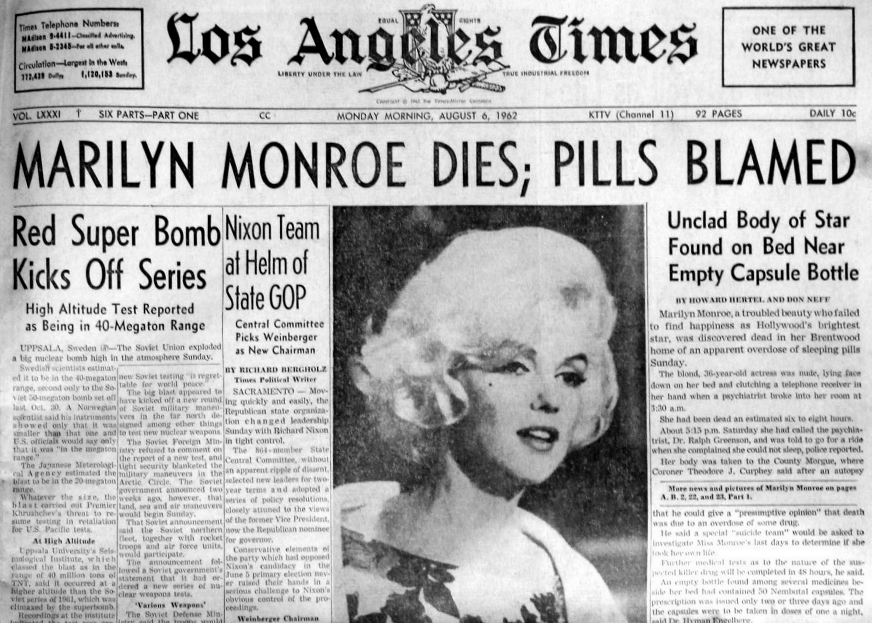 Questions linger 50 years after Monroe's death - Deseret News