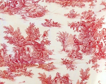 Set de table plastifié motif toile de Jouy rouge 1
