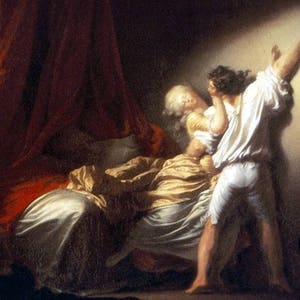 Fragonard Le Verrou plastifiziertes Tischset