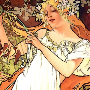 Laminated placemat Mucha Four Seasons Spring