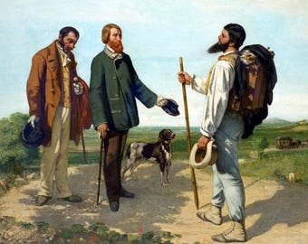 Original plastic placemat Courbet "The Encounter"