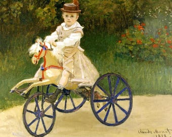 Original plastic placemat Monet Jean Monet on his Hobby Horse