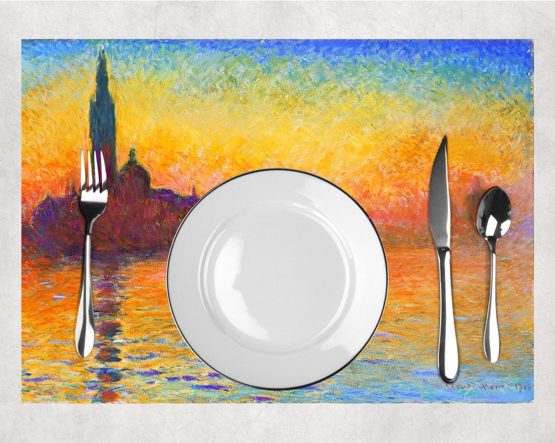 Set de table plastifié Monet Saint-Georges majeur au crépuscule image 4