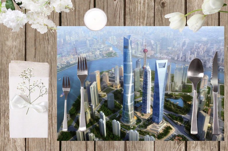 Laminated placemat Shanghai Skyscrapers image 3