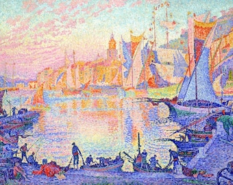 Original plastic placemat Paul Signac "harbor of Saint-Tropez"