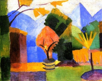 Laminated placemat Macke Garden on Lake Thun