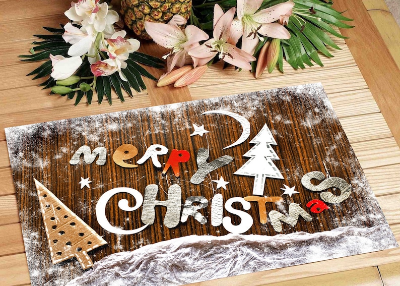 Original plastic placemat Merry Christmas Etsy