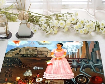 Set de table plastifié Frida Kahlo Autoportrait à la frontière entre le Mexique et les Etats-Unis