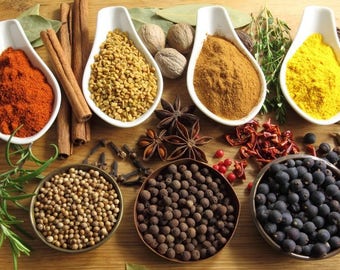 Plastic placemat colorful spices
