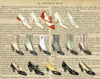 Laminated placemat retro fashion shoes
