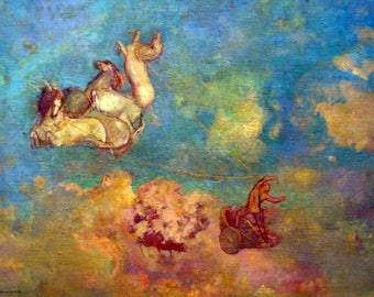 Original plastic placemat Odilon Redon The Chariot of Apollo