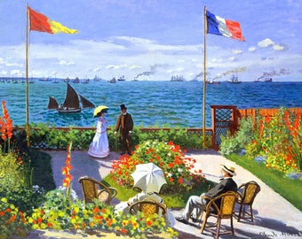 Original plastic placemat Monet Garden at Sainte-Adresse