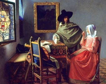 Laminated placemat Vermeer "The Wine Glass"