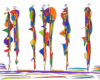 Contemporary artistic laminated placemat Hervé Chiari number 2