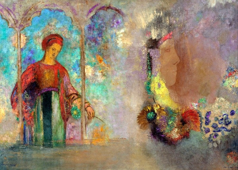 set de table plastifié odilon redon femme dans une arcade gothique