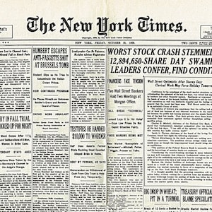 Tovaglietta laminata vecchi giornali crisi del 1929