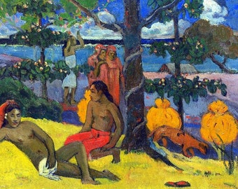 Original plastic placemat Gauguin "Tahitian Scene"