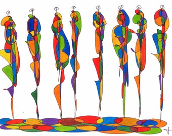 Contemporary artistic laminated placemat Hervé Chiari number 3