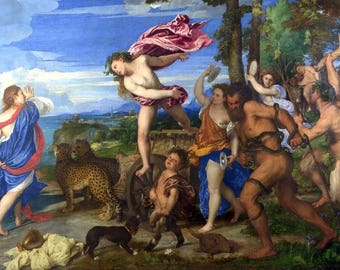 Laminated placemat Titian Bacchus and Ariadne