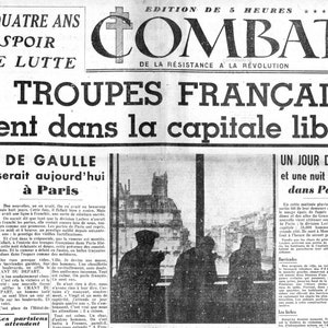 Tovaglietta laminata vecchi giornali Liberazione di Parigi