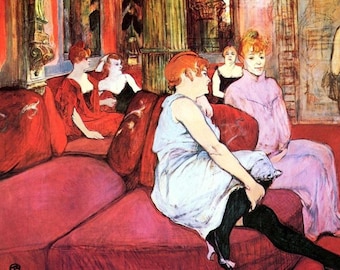 Laminated placemat Toulouse Lautrec "In the Salon of the Rue des Moulins"