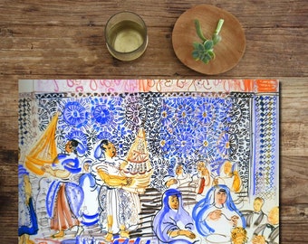 Set de table plastifié Raoul Dufy Le Couscous chez le Pacha de Marrakech