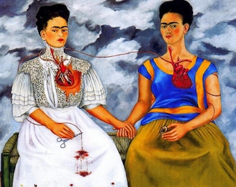 Set de table plastifié Frida Kahlo Les Deux Frida / Set de table artistique lavable et réutilisable / art mexicain