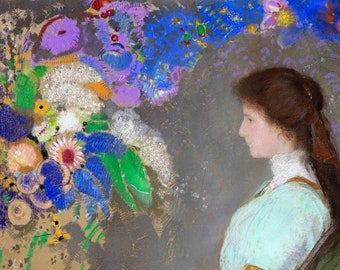Original plastic placemat Odilon Redon Portrait of Violette Heymann
