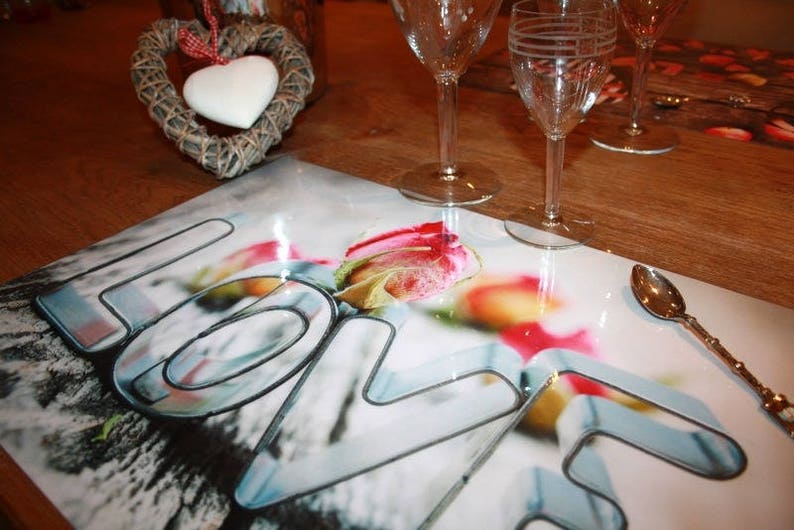Original plastic placemat Valentine's Day Love | Etsy