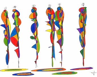 Contemporary artistic laminated placemat Hervé Chiari number 1