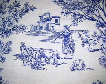 Original plastic placemat blue Toile de Jouy 1