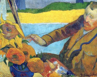 Original plastic placemat Gauguin "Vincent van Gogh painting sunflowers"