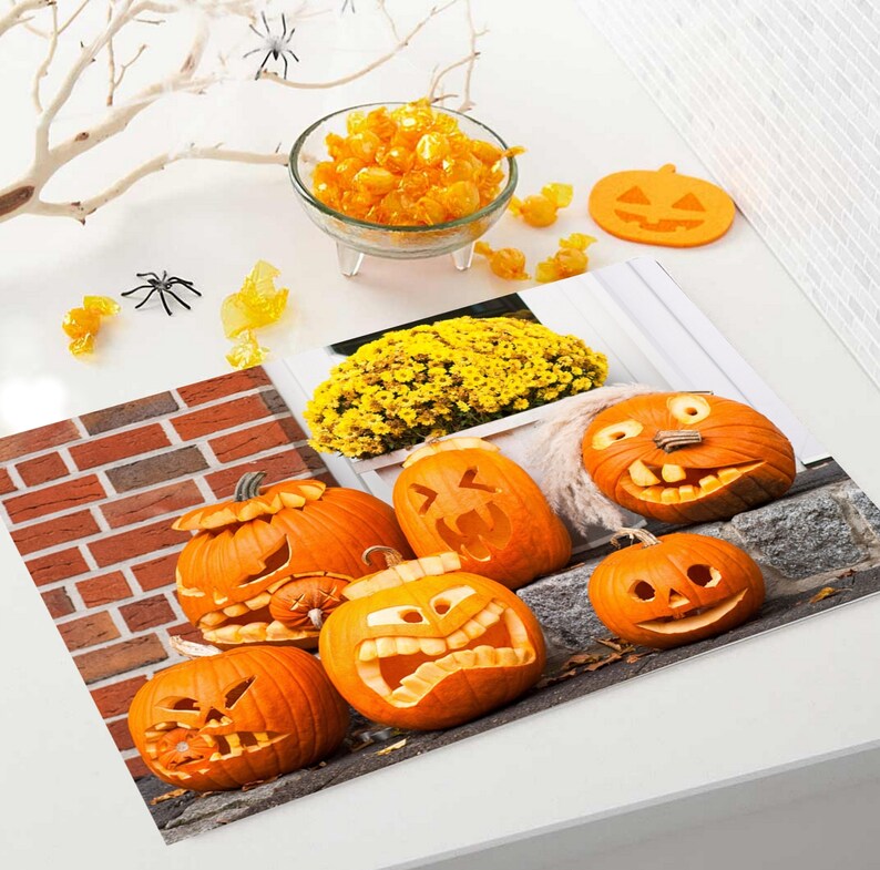 Original Plastic Placemat Halloween Pumpkin Etsy