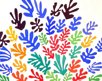 Set de table plastifié Henri Matisse La Gerbe / Déco Art Abstrait Papiers Découpés Fauvisme / set de table original en plastique