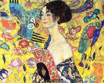 Original plastic placemat Klimt Lady with fan