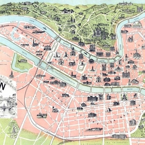Laminierte Tischplatte Alte Karte der Stadt Lyon