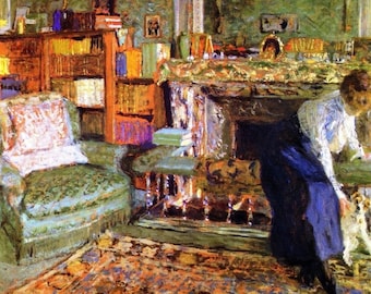 Laminated placemat Vuillard Marguerite Chapin with her Fox Terrier