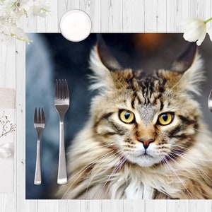 Plastic placemat tabby cat image 4