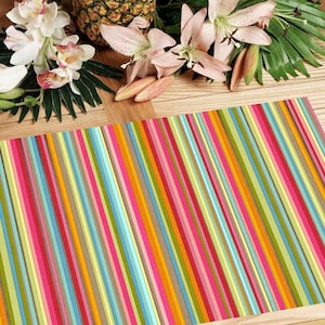 Tovaglietta laminata a righe multicolor