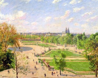 Laminated placemat Pissarro " The Garden of the Tuileries on a Spring Morning"