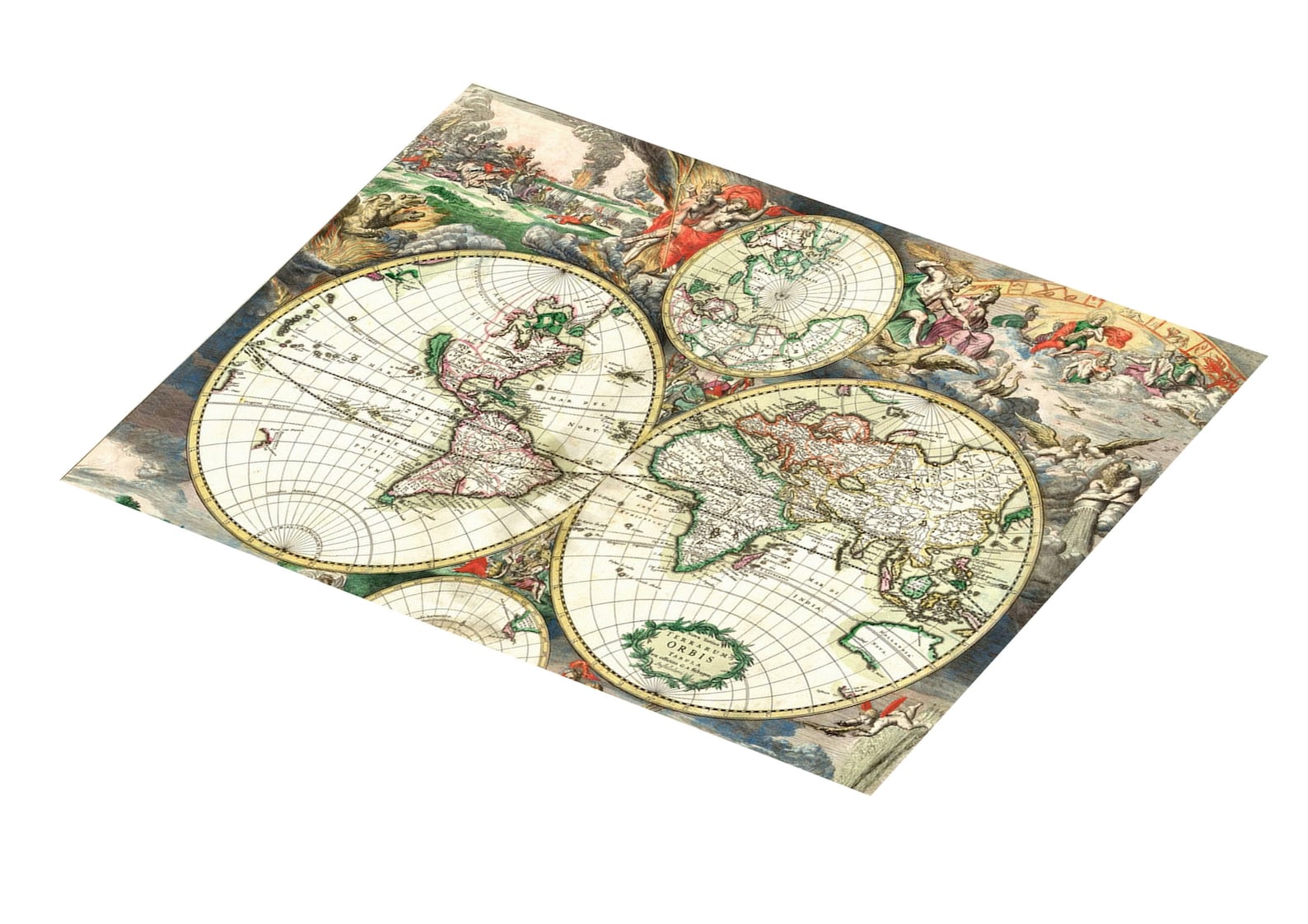 Laminated Placemat Old Map of the World Etsy