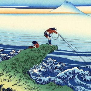 Tovaglietta laminata del pescatore Hokusai a Kajikazawa