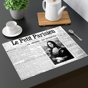 Tovaglietta laminata vecchi giornali La Gioconda viene ritrovata