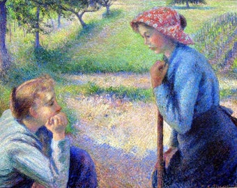 Laminated placemat Pissarro "Two Young Peasant Women"