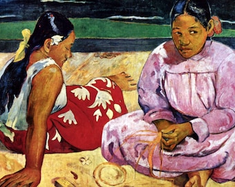 Original plastic placemat Gauguin "Tahitian Women on the Beach"