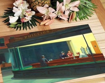 Original plastic placemat Hopper Nighthawks