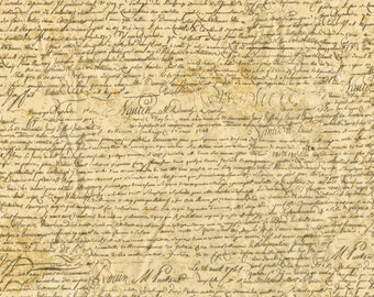 Laminated placemat old manuscript