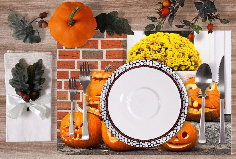 Original Plastic Placemat Halloween Pumpkin Etsy