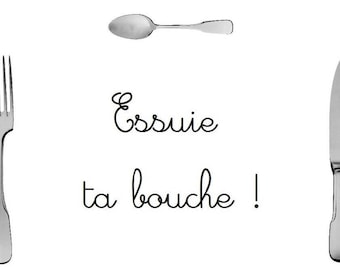 Humorous laminated placemat Wipe your mouth